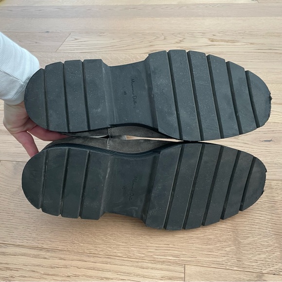 Massimo Dutti Black Split Suede Platform Chelsea Boots - Picture 8 of 11